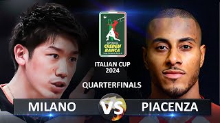 Quarter Finals Milano vs Piacenza  Volleyball SuperLega Coppa Italia 2024 [upl. by Annaid]