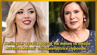 Berlinguer assalta Boccia ha messo in mezzo Arianna Meloni e limprenditrice risponde [upl. by Shepley476]