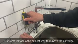 Carron Phoenix  Franke taps with mini valve using tap magician box spanner to remove cartridge [upl. by Atkins]