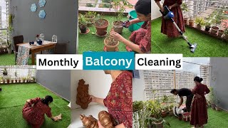 Monthly Balcony amp Grass Cleaning  महिन्यातून balcony व artificial grass कसे स्वच्छ करावे [upl. by Adaven147]