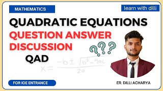 1 Quadratic Equations in Nepali l QAD l Quadratic Equations by DA Sir llearnwithdilli79 [upl. by Calore]