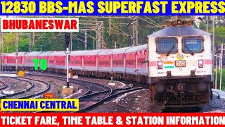 12830  Bhubaneswar to Chennai Superfast Express  Ticket Fare Time Table amp Station Info… [upl. by Kobi208]