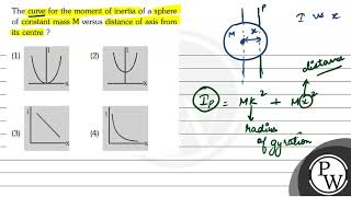 The curve for the moment of inertia of a sphere of constant mass \ \mathrmM \ versus distanc [upl. by Syxela482]