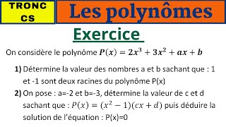 MathsTronc CS  Les polynômes exercices corrigés partie1 [upl. by Marcille]