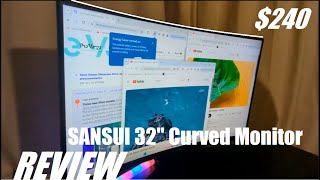 REVIEW SANSUI 32quot Curved Gaming Monitor  165Hz Computer Monitor for 200  Worth It G32C3 [upl. by Maice]