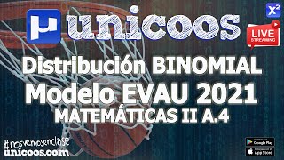 LIVE  MODELO EVAU 2021  MATEMATICAS II 03  EJERCICIO A4  Distribución binomial [upl. by Yurt]