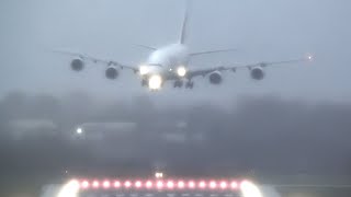 Most Dramatic Ever A380 GoAround at Birmingham Airport Storm Gerrit [upl. by Hubing]