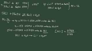 4 Ejercicio 4 ácido  base pH de una disolución con exceso de ácido [upl. by Aneetsyrk]