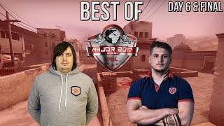 CSGO  BEST MOMENTS OF PGL Major Krakow 2017 Final amp Day 6 Dosia 200 IQ Nade Zeus 1 vs 2 [upl. by Claudie759]