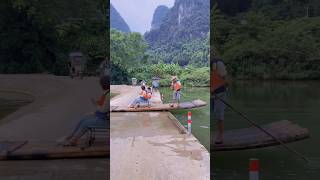 this bamboo boat can swim on road shortsvideo [upl. by Mackay25]