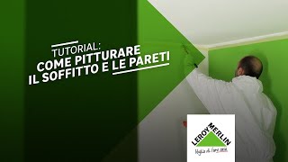 Come dipingere una stanza pitturare il soffitto e pareti con il rullo [upl. by Dumanian841]