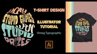 T Shirt Design Tutorial in Adobe Illustrator  How to Make a T shirt design in Illustrator [upl. by Yanaj]