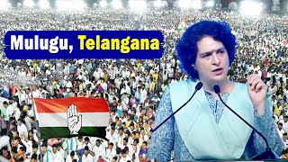 Priyanka Gandhis Extraordinary Speech at Congress Public Rally in Mulugu  Election 2023 [upl. by Frey899]