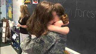 Surprise Military Homecoming Raw Footage [upl. by Tobiah]