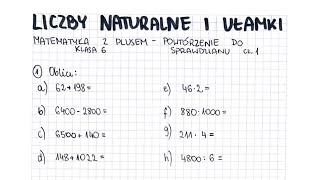 Liczby naturalne i ułamki  klasa 6  GWO  Matematyka z plusem  sprawdzian  pdf w opisie [upl. by Robb]