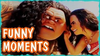 MOANA and MAUI FUNNY MOMENTS  Disney Family Movie [upl. by Ydahs]