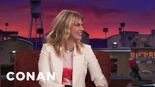 January Jones’ Intense Dream About Dwayne Johnson  CONAN on TBS [upl. by Enomes]