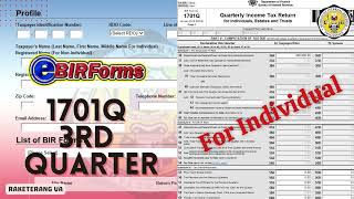 HOW TO FILL OUT 1701Q QUARTERLY INCOME TAX RETURN EBIR FORM 2022 [upl. by Outlaw604]