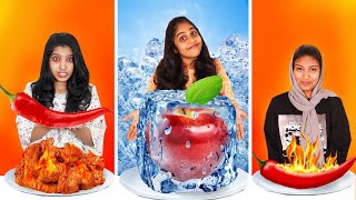 HOT VS COLD FOOD CHALLENGE 🤩  EXTREME FUNNY FOOD CHALLENGE  PULLOTHI [upl. by Anilrac954]