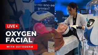 O2toDerm Facial live demo at ICES Dallas 💚 [upl. by Bell955]