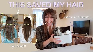 How I got looooong healthy hair 🧴🤎 Hair oiling routine  Favorite products [upl. by Sorac400]