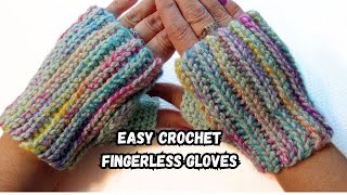 Unbelievably EASY to Make Fingerless Gloves You Must Crochet Full Free Tutorial [upl. by Swann]