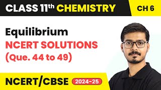 Equilibrium  NCERT Solutions Que 44 to 49  Class 11 Chemistry Chapter 6  CBSE 202425 [upl. by Jelsma]