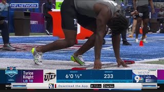 Tyrice Knight shines at NFL Draft Combine [upl. by Anelak611]