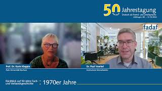 Die 1970er Jahre im Fach DaFDaZ und im FaDaF Karin Kleppin im Gespräch mit Paul Voerkel [upl. by Vassili]