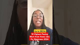 10 Highest Paying Work from Home Jobs for Beginners in 2024shorts [upl. by Kcirdef]