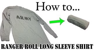 Army Packing Hack How to Ranger Roll Long Sleeve Shirts  Basic Training APFU PT Uniform [upl. by Caniff]