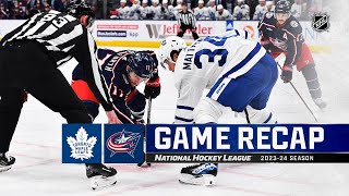 Maple Leafs  Blue Jackets 1229  NHL Highlights 2023 [upl. by Nonad]