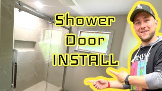 60” Shower Glass Door Install Lowes Ove DIY WINNI Vlog 006 [upl. by Lindsy]