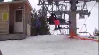 Ski lift fail in BulgeriaHilarious [upl. by Hardwick]