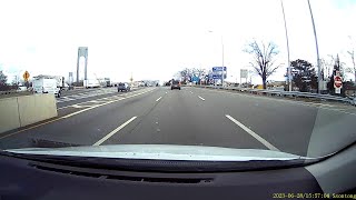 Driving Across the VerrazzanoNarrows Bridge from Staten Island to Brooklyn [upl. by Rebecca119]