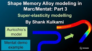 Super elasticity modelling with FEA  Modelling SMA using MarcMentat tutorial 33 [upl. by Nilrev]