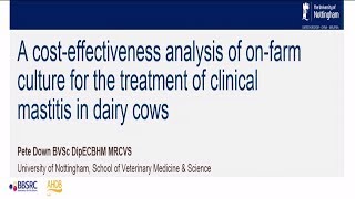 A costeffectiveness analysis of onfarm culture for the treatment of clinical mastitis [upl. by Auqcinahs]