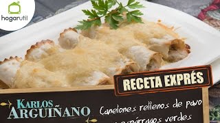 Receta Exprés Canelones rellenos de pavo y espárragos verdes [upl. by Sari]