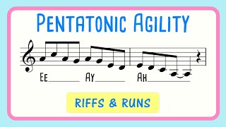 Pentatonic Riffs and Runs Vocal Warm Up  Vocal Agility Ee Ay Ah [upl. by Barrett757]