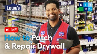 How to Patch and Repair Drywall  DIYU by Lowes [upl. by Aneelad501]