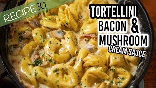 Tortellini Alla Panna with Bacon Mushroom in a cream sauce [upl. by Ruder]