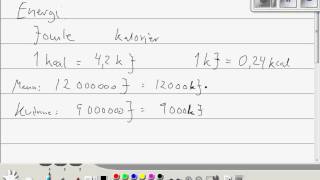 Energi omregning Joule og kalorier [upl. by Adlih]