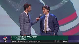 RepÃªchage LHJMQ 2024  2024 QMJHL Draft  Joueur par excellence  Mathieu Cataford  MVP [upl. by Htnicayh7]