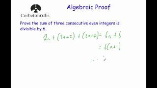 Algebraic Proof  Corbettmaths [upl. by Ateuqirne]