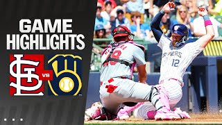 Cardinals vs Brewers Game Highlights 51224  MLB Highlights [upl. by Yrak894]