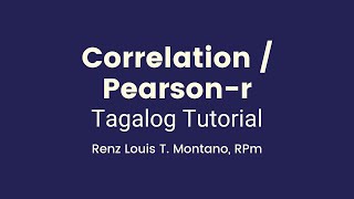 Pearsonr  Correlation for Beginners Updated  TagalogStatsTutorial [upl. by Douglas]