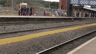 SR No 35028 Clan Line on The Cotswold Venturer Arrivals Worcester Shrub Hill from London Victoria [upl. by Partridge684]