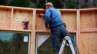 Building an Off Grid Yurt Part 7 24 Walls in Place [upl. by Quitt]