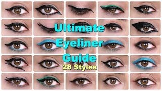 28 Eyeliner Tutorials  Ultimate Eyeliner Guide [upl. by Verras]