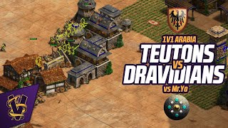 1v1 Arabia  Teutons vs Dravidians  vs Yo [upl. by Mapel750]